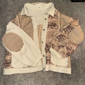 POL Cream Textured Knit Sweater